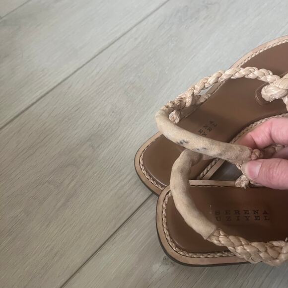 Serena Uziyel Braided Raffia Natural Sandal Women's 38 / US 8 Made in Italy - Picture 6 of 7